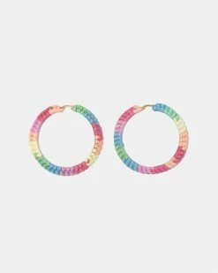 Seville Michelle Rainbow Malena Medium Hoop Earrings