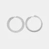 Seville Michelle Silver Malena Medium Hoop Earrings