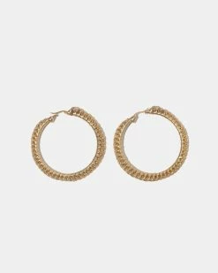 Seville Michelle Gold Malena Medium Hoop Earrings
